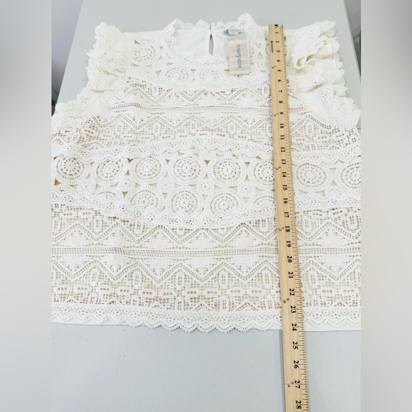 NWT Sundance Short Sleeve Crochet Ivory Top Size XL‎ - Picture 11 of 12